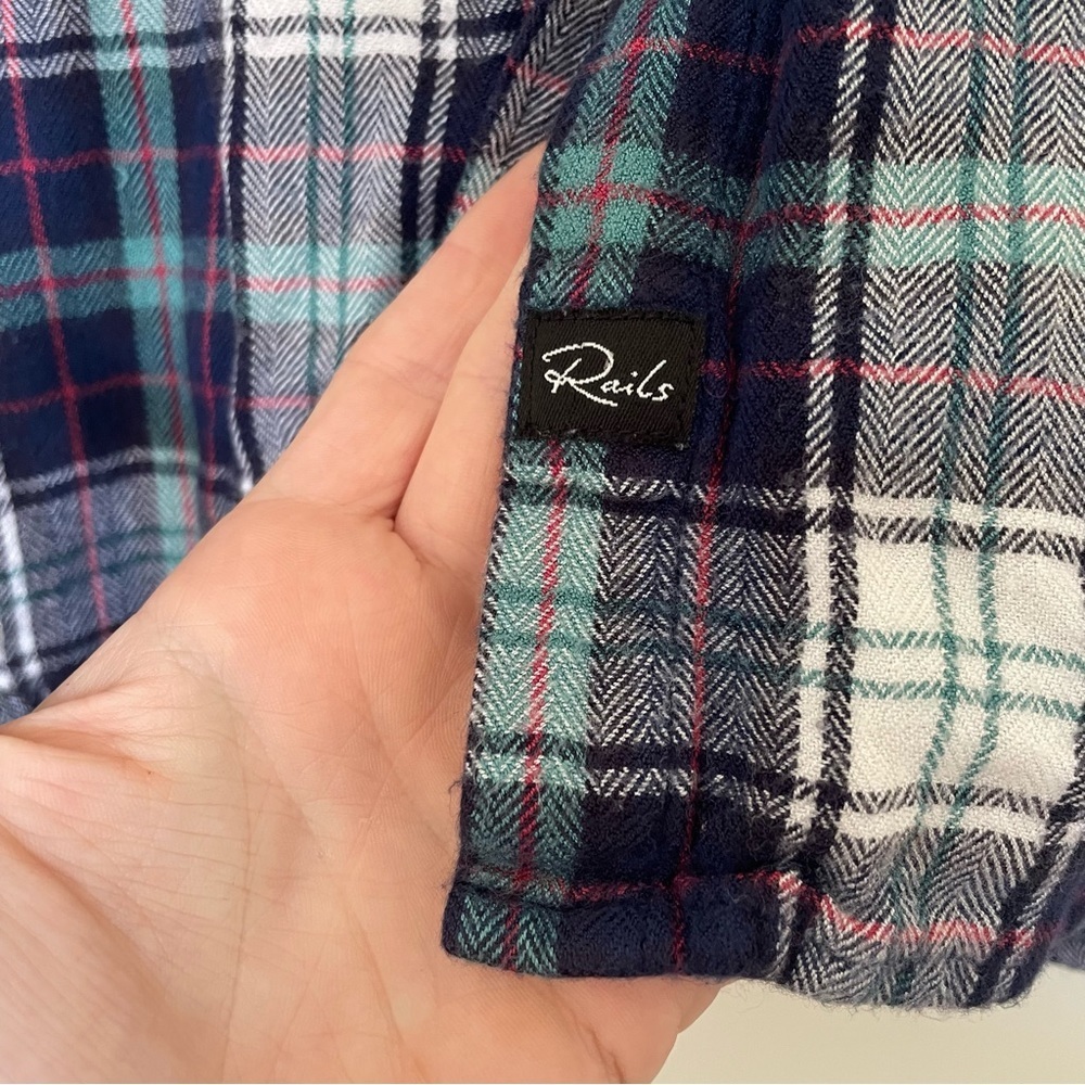 Rails Britt Short Sleeve Button Up Plaid Shirt Bl… - image 6